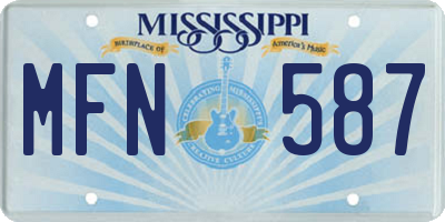 MS license plate MFN587