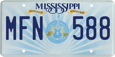 MS license plate MFN588