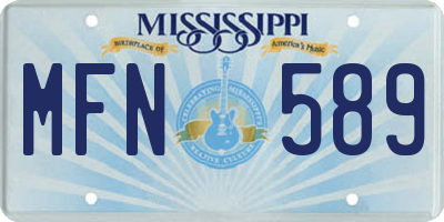 MS license plate MFN589