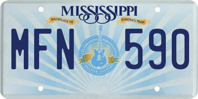MS license plate MFN590