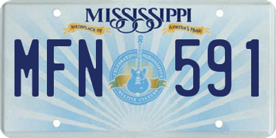 MS license plate MFN591