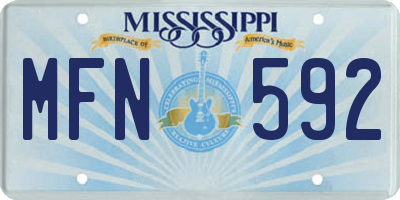 MS license plate MFN592