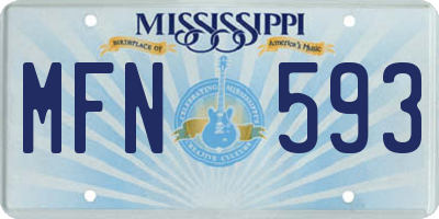 MS license plate MFN593