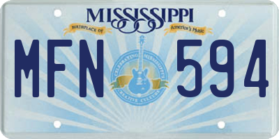 MS license plate MFN594