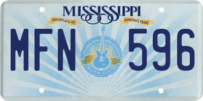MS license plate MFN596