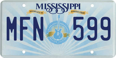 MS license plate MFN599