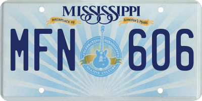 MS license plate MFN606