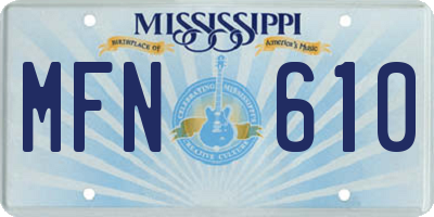 MS license plate MFN610
