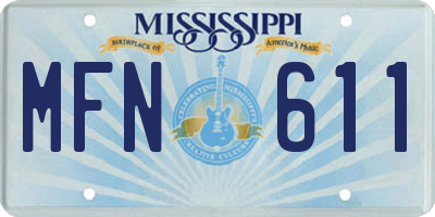 MS license plate MFN611