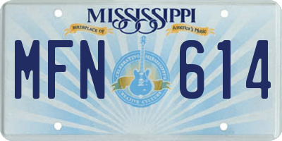 MS license plate MFN614