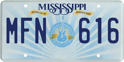 MS license plate MFN616