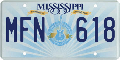 MS license plate MFN618