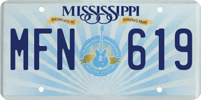 MS license plate MFN619