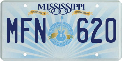 MS license plate MFN620