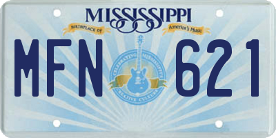 MS license plate MFN621