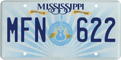 MS license plate MFN622