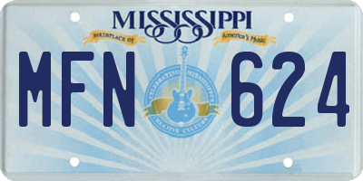 MS license plate MFN624