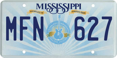 MS license plate MFN627