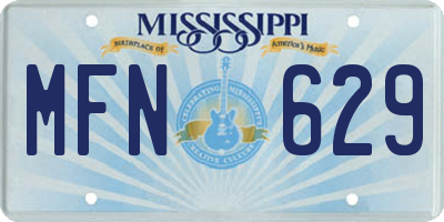 MS license plate MFN629