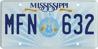 MS license plate MFN632