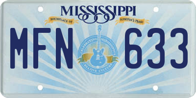 MS license plate MFN633