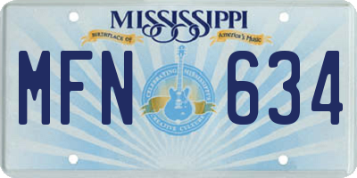 MS license plate MFN634