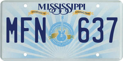 MS license plate MFN637