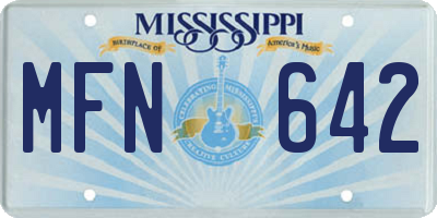 MS license plate MFN642