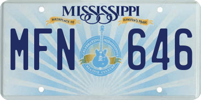 MS license plate MFN646