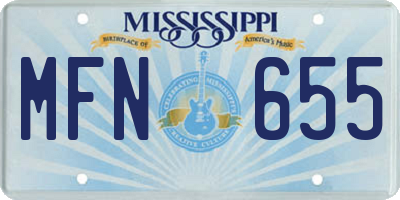 MS license plate MFN655