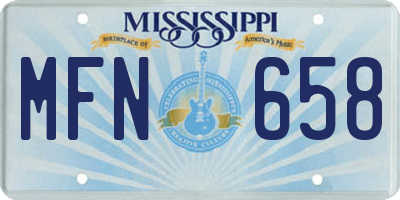 MS license plate MFN658