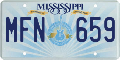 MS license plate MFN659