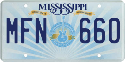 MS license plate MFN660