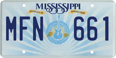 MS license plate MFN661