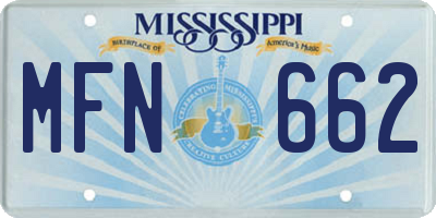 MS license plate MFN662