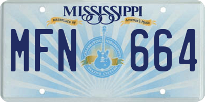 MS license plate MFN664