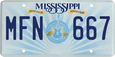 MS license plate MFN667