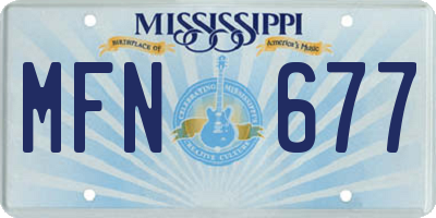 MS license plate MFN677
