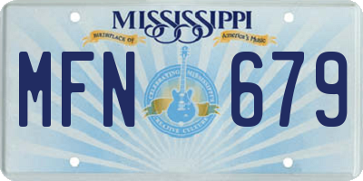 MS license plate MFN679