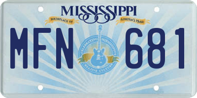 MS license plate MFN681