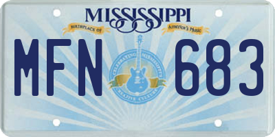 MS license plate MFN683