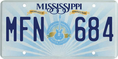 MS license plate MFN684