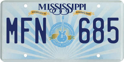 MS license plate MFN685
