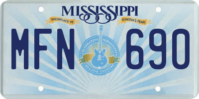 MS license plate MFN690
