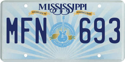 MS license plate MFN693