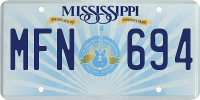 MS license plate MFN694