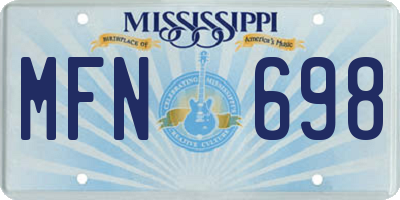 MS license plate MFN698