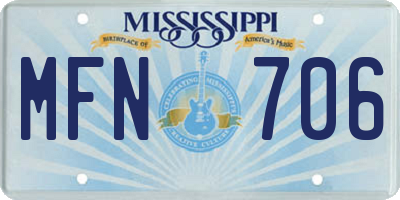 MS license plate MFN706