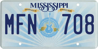 MS license plate MFN708