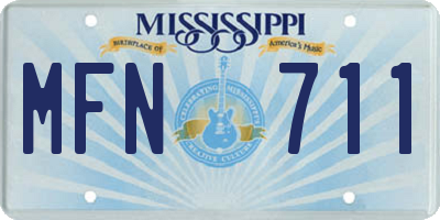MS license plate MFN711